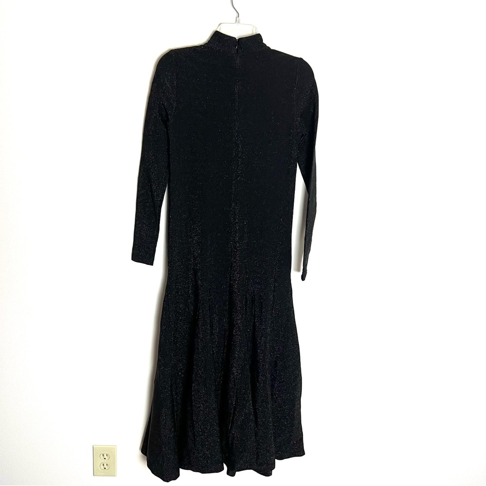 Ganni Baxter Glitter High Neck Midi Fit and Flare Dress - Picture 9 of 11